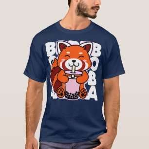 Kawaii Boba süße rote Panda Kawaii Bubble Tea Trin T-Shirt