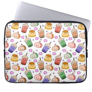 Kawaii Boba Tea Pattern Laptopschutzhülle