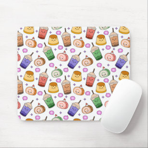Kawaii Boba Tea Pattern Mousepad