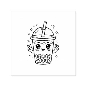 Kawaii-Boba-Tee-Färbung Permastempel