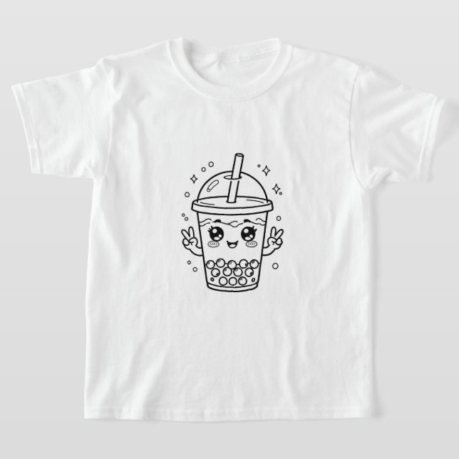 Kawaii-Boba-Tee-Färbung T-Shirt (Ablage )