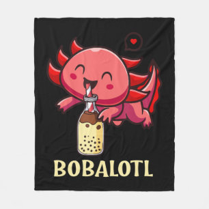 Kawaii Bobalotl Axolotl Boba Tea Blase Milk Anime Fleecedecke