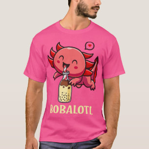 Kawaii Bobalotl Axolotl Boba Tea Blase Milk Anime T-Shirt