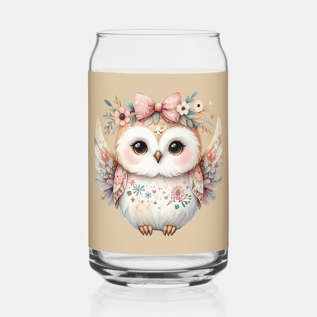 Kawaii Boho Owl Illustration Dosenglas (Vorderseite)