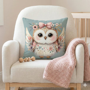 Kawaii Boho Owl Illustration Kissen