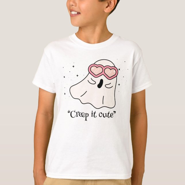 Kawaii boo, niedlicher, spukhafter Halloween T-Shirt (Vorderseite)