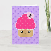 Kawaii böse niedliche Kuchen-Geburtstags-Karte