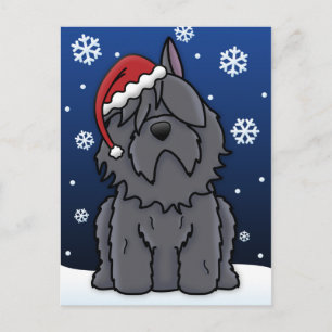 Kawaii Bouvier des Flandres Weihnachtskarte Feiertagspostkarte