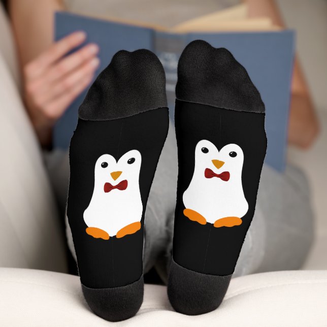 Kawaii Bow Krawatte Penguin Socken (Unterseite)