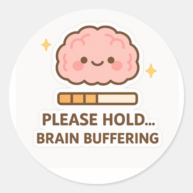 Kawaii Brain Buffering Sticker (Vorderseite)