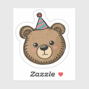 Kawaii Braunbär-Party-Aufkleber Aufkleber