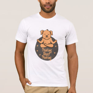 Kawaii Braunhund praktizieren Yoga-Posen und denke T-Shirt
