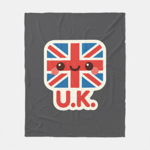 Kawaii British Flag - Niedliches britisches Design Fleecedecke