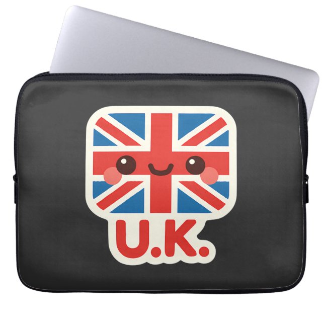 Kawaii British Flag - Niedliches britisches Design Laptopschutzhülle (Vorderseite)