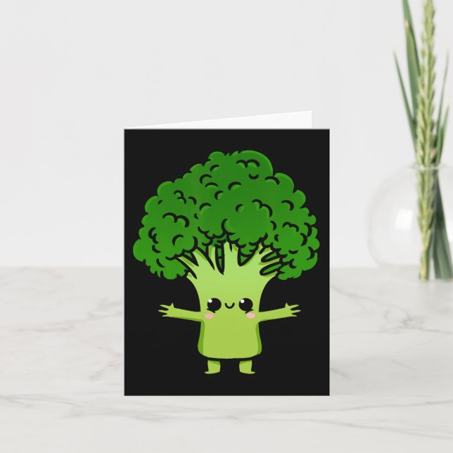 Kawaii Broccoli Karte (Vorderseite)