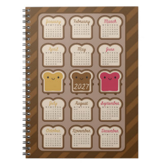 Kawaii Brot 2027 Kalender Notizblock
