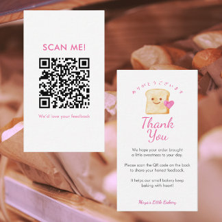 Kawaii Brot Pink Eine Bewertung hinterlassen QR Co Visitenkarte
