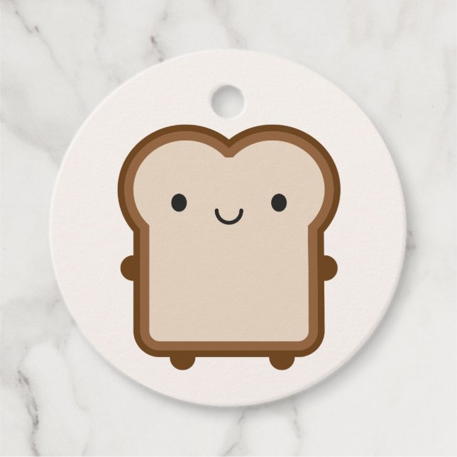 Kawaii Brot / Toast Geschenkanhänger (Vorderseite)