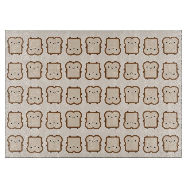Kawaii Brot / Toast Schneidebrett (Vorderseite)