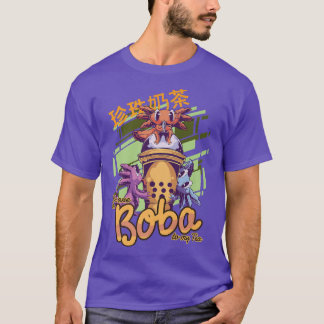 Kawaii Bubble Tea Axolotl Funny Boba Premium T-Shirt