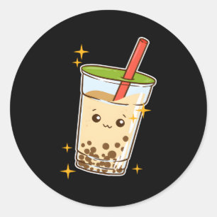 Kawaii Bubble Tea Boba Milk Tea Runder Aufkleber