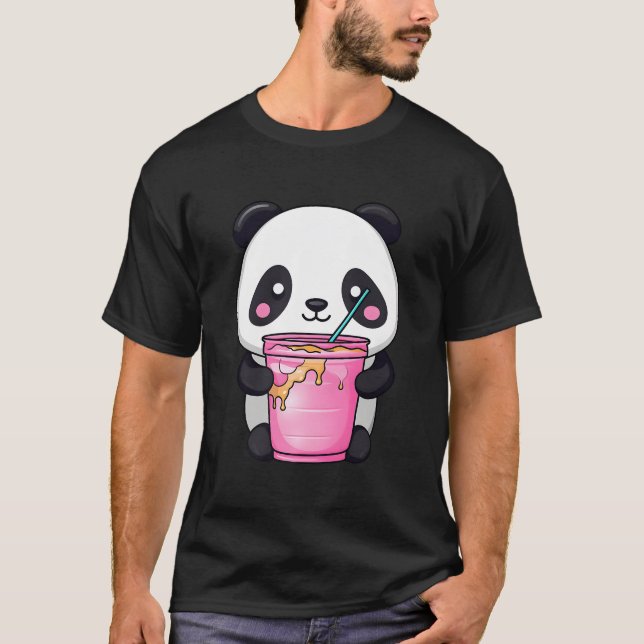 Kawaii Bubble Tea Panda Boba-Tea Japanese T-Shirt (Vorderseite)