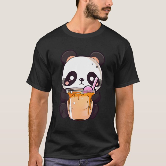 Kawaii Bubble Tea Panda Boba-Tea Japanisch T-Shirt (Vorderseite)