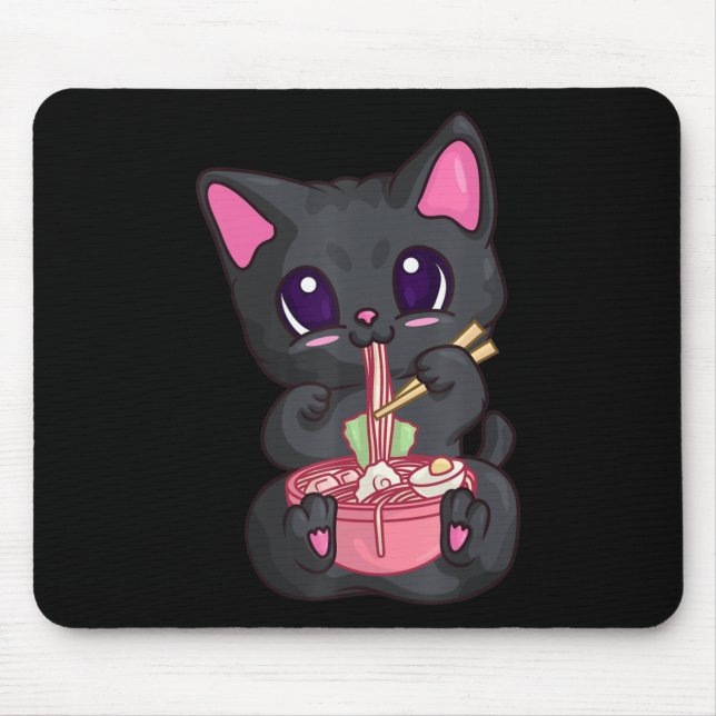 Kawaii Bubble Tee für Frauen Boba Maneki Neko Katz Mousepad (Vorne)