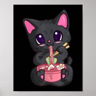 Kawaii Bubble Tee für Frauen Boba Maneki Neko Katz Poster