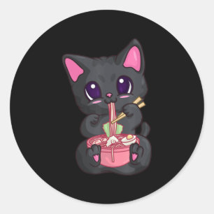 Kawaii Bubble Tee für Frauen Boba Maneki Neko Katz Runder Aufkleber