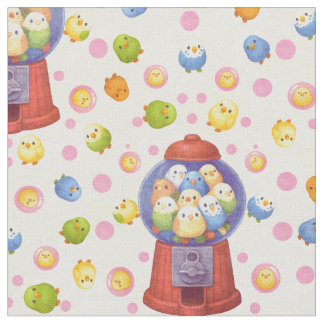Kawaii Budgie Gumball Pastel Muster Stoff