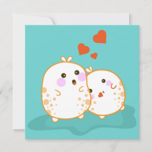 Kawaii Bunnies Holiday Card Feiertagskarte