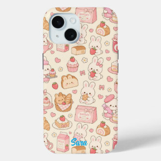 Kawaii Bunny Bakery Pattern Phone Case
