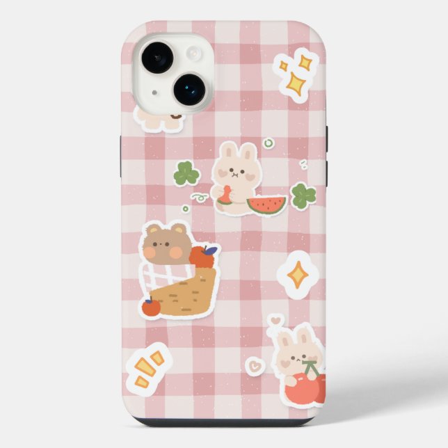 Kawaii Bunny & Bear Ästhetik iPhone 14 Pro Hülle – iPhone 14 Plus Hülle (Rückseite)