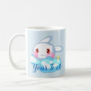 Kawaii Bunny, Cloud & Star Custom Kaffeetasse