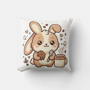 Kawaii Bunny Coffee Wurfkissen Kissen
