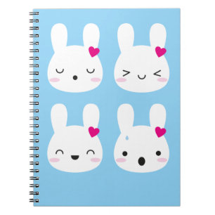 Kawaii Bunny Emotions Notizblock