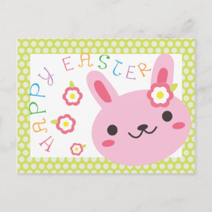 Kawaii Bunny - Happy Oaster Feiertagspostkarte