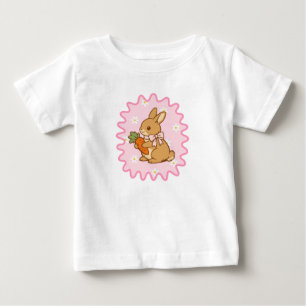 Kawaii Bunny Karotte Frühlingsblumen  Baby T-shirt