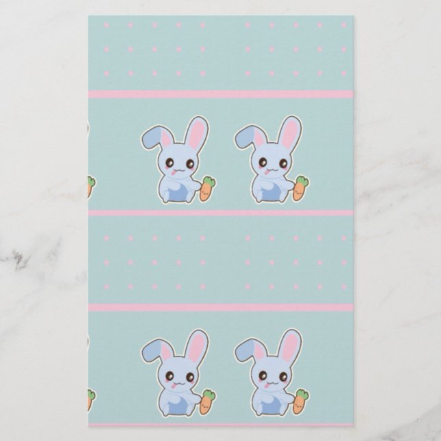 Kawaii Bunny Pink Minze Accessoires personalisiert (Vorderseite)