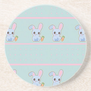 Kawaii Bunny Pink Minze Accessoires personalisiert Getränkeuntersetzer