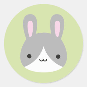 Kawaii Bunny Rabbits Runder Aufkleber