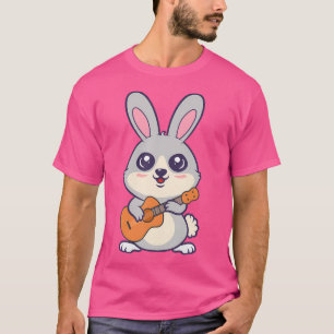 Kawaii Bunny Rabbits spielen Acoustic Gitarre Cart T-Shirt