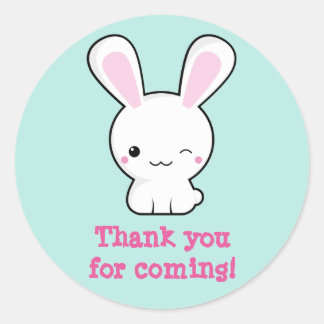 Kawaii bunny runder aufkleber