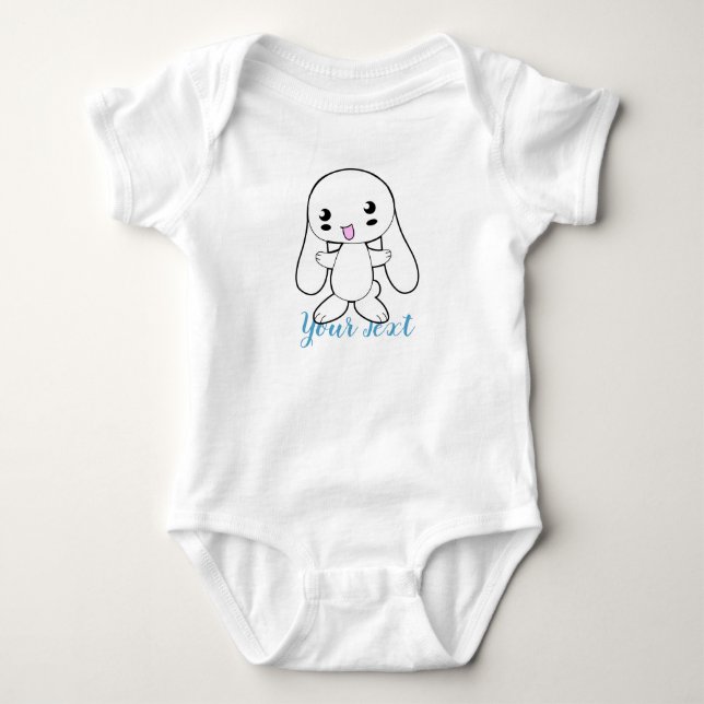 Kawaii Bunny's Hug Custom Baby Strampler (Vorderseite)