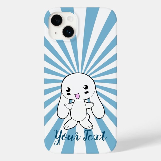 Kawaii Bunny's Hug Custom (Blau) Case-Mate iPhone Hülle (Rückseite)