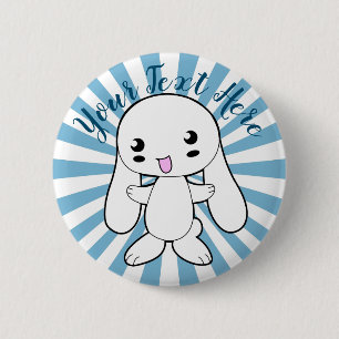 Kawaii Bunny's Hug Custom Button