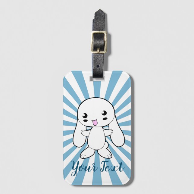 Kawaii Bunny's Hug Custom Gepäckanhänger (Vorderseite Vertikal)