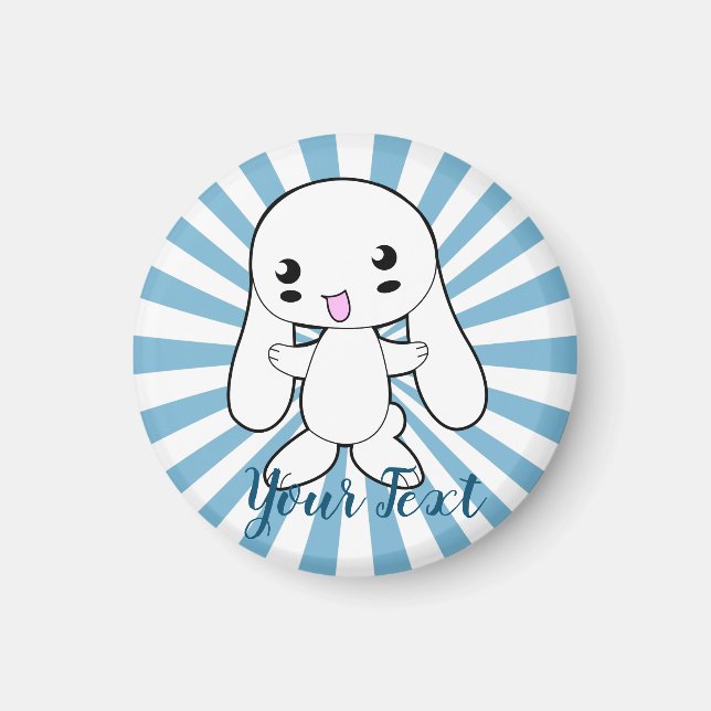 Kawaii Bunny's Hug Custom Magnet (Vorne)