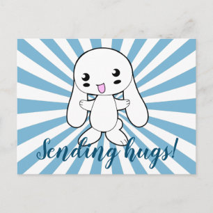 Kawaii Bunny's Hug Custom Postkarte